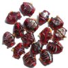 15 19mm Fancy Garnet and Gold Lampwork Fish Beads